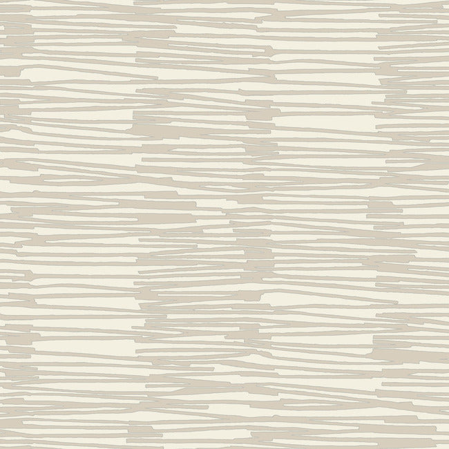 Nikki Chu Water Reed Thatch Wallpaper Wallpaper York Wallcoverings Double Roll Linen/Silver 