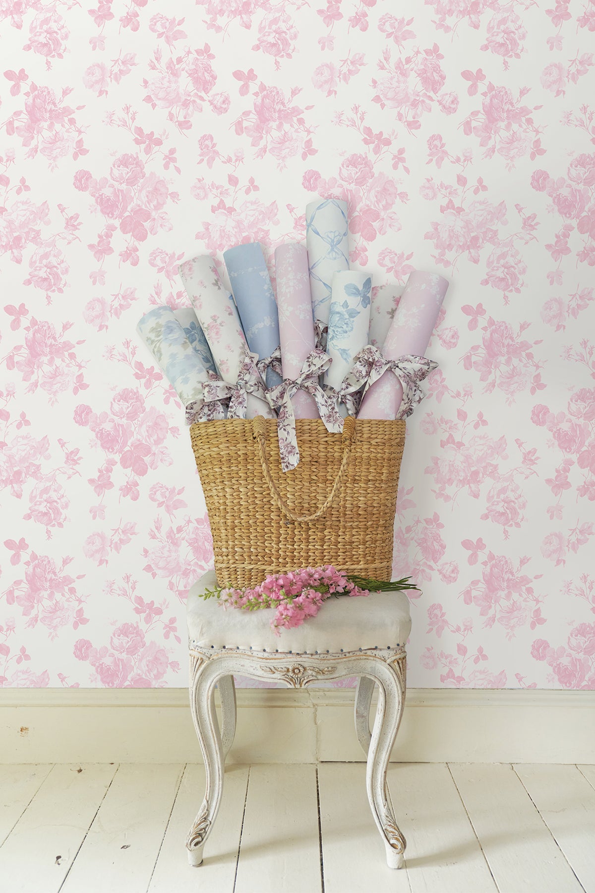 Everblooming Rosettes Jam Cabbage Rose Bouquets Wallpaper Wallpaper A-Street Prints   