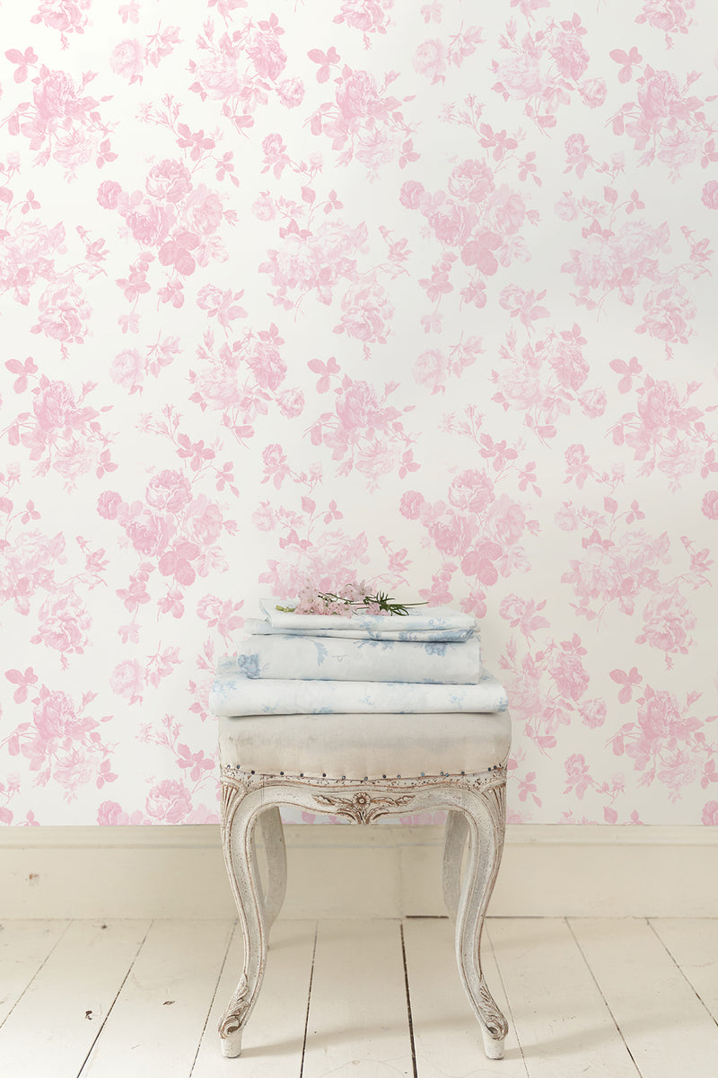 Everblooming Rosettes Jam Cabbage Rose Bouquets Wallpaper Wallpaper A-Street Prints   