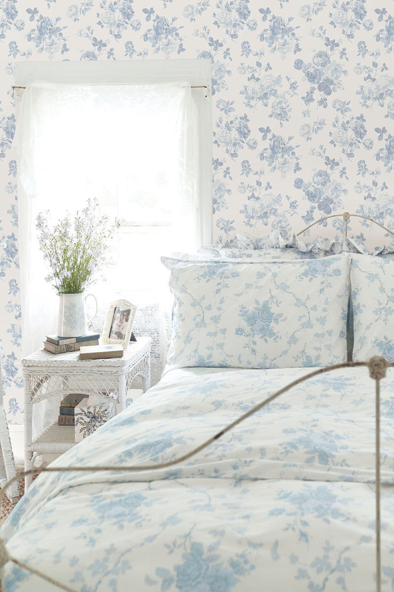 Everblooming Rosettes Jam Cabbage Rose Bouquets Wallpaper Wallpaper A-Street Prints   