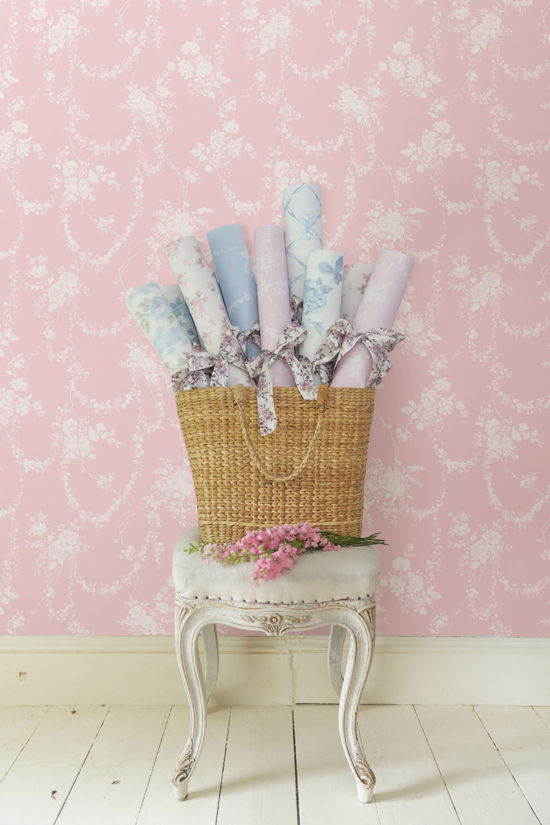 Chandelier Gates Easter Floral Drape Wallpaper Wallpaper A-Street Prints   