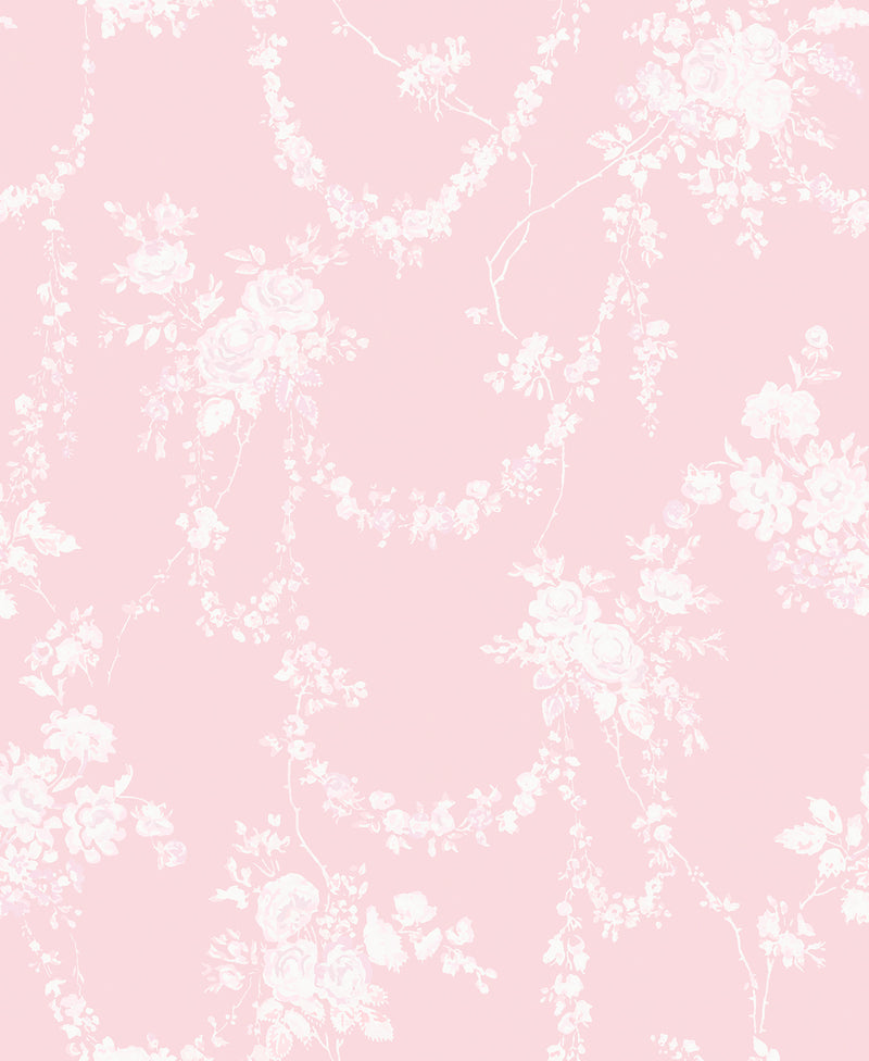 Chandelier Gates Easter Floral Drape Wallpaper Wallpaper A-Street Prints Double Roll Easter Pink 