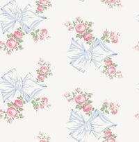 Rosa Beaux Pastel Large Bow Spot Wallpaper Wallpaper A-Street Prints Double Roll Pastel Blue 