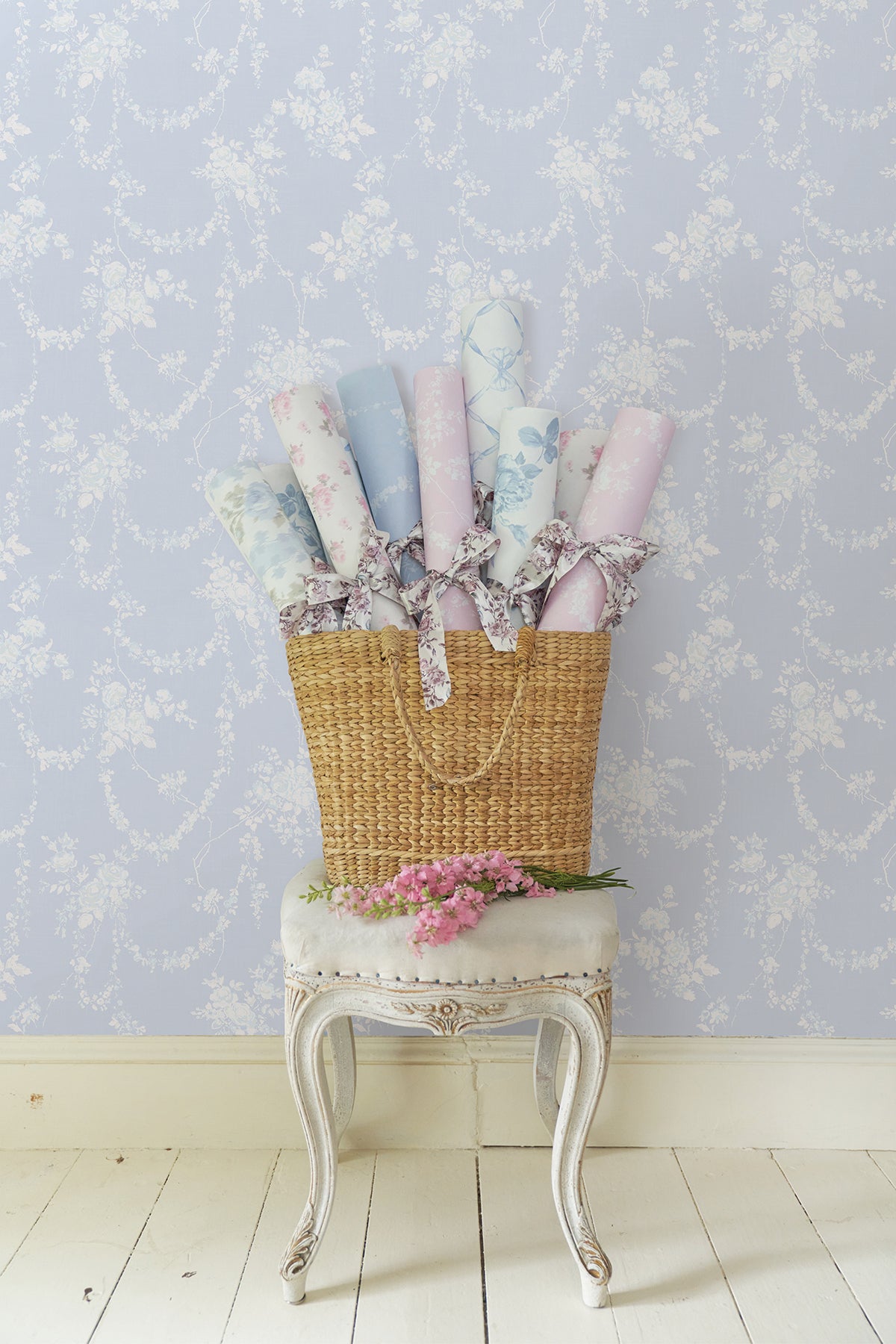 Chandelier Gates Easter Floral Drape Wallpaper Wallpaper A-Street Prints   