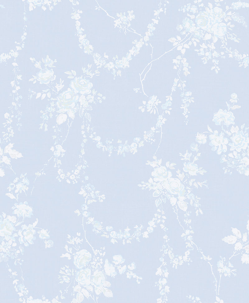 Chandelier Gates Easter Floral Drape Wallpaper Wallpaper A-Street Prints Double Roll Blue Gemstone 