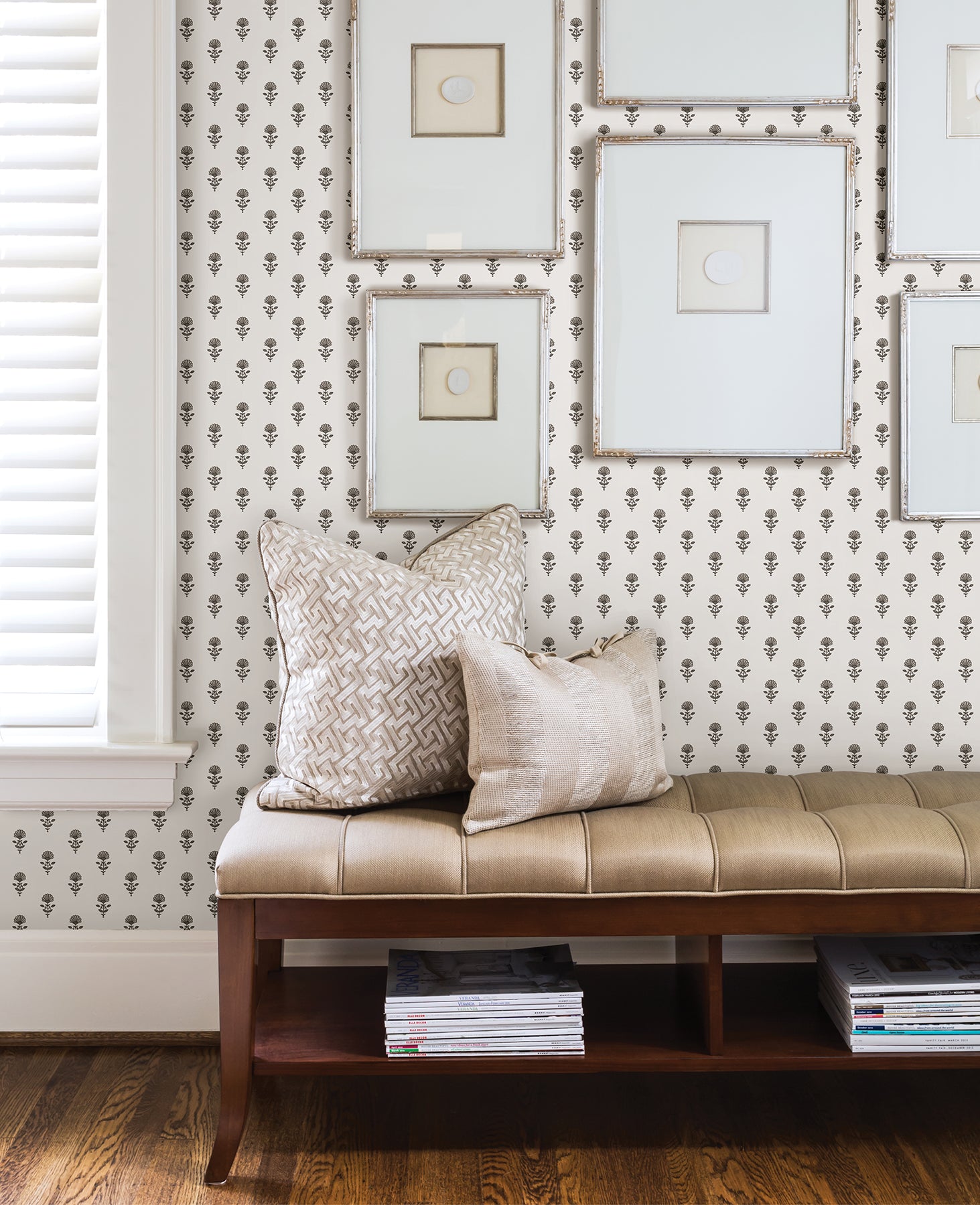 Libby Stone Mini Floral Wallpaper Wallpaper A-Street Prints   