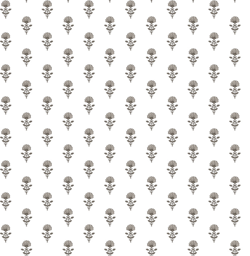 Libby Stone Mini Floral Wallpaper Wallpaper A-Street Prints Double Roll Stone 