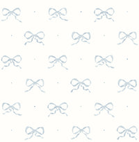 Emma Petal Large Bow Wallpaper Wallpaper A-Street Prints Double Roll Blue Heather 