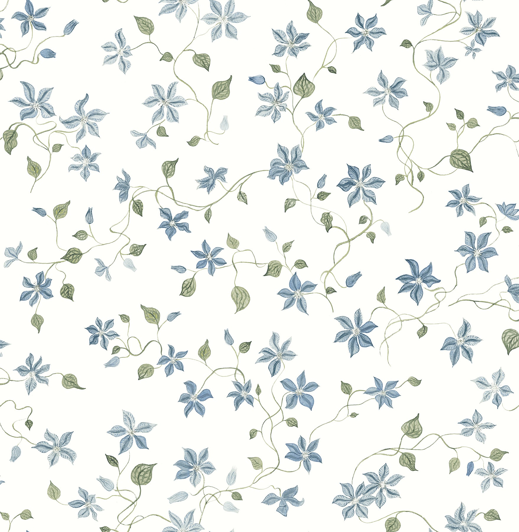 Betsy Heather Floral Trail Wallpaper Wallpaper A-Street Prints Double Roll Blue Heather 