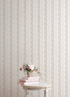 MariWreath Pastel Peach Floral Stripe Wallpaper Wallpaper A-Street Prints   