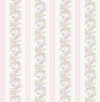 MariWreath Pastel Peach Floral Stripe Wallpaper Wallpaper A-Street Prints Double Roll Pastel Peach 