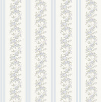 MariWreath Pastel Peach Floral Stripe Wallpaper Wallpaper A-Street Prints Double Roll Baby Blue Rush 