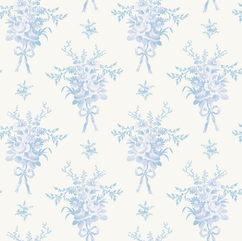 Rosie Arrangements Icey Winters Bouquet Toss Wallpaper Wallpaper A-Street Prints Double Roll Icey Winters 