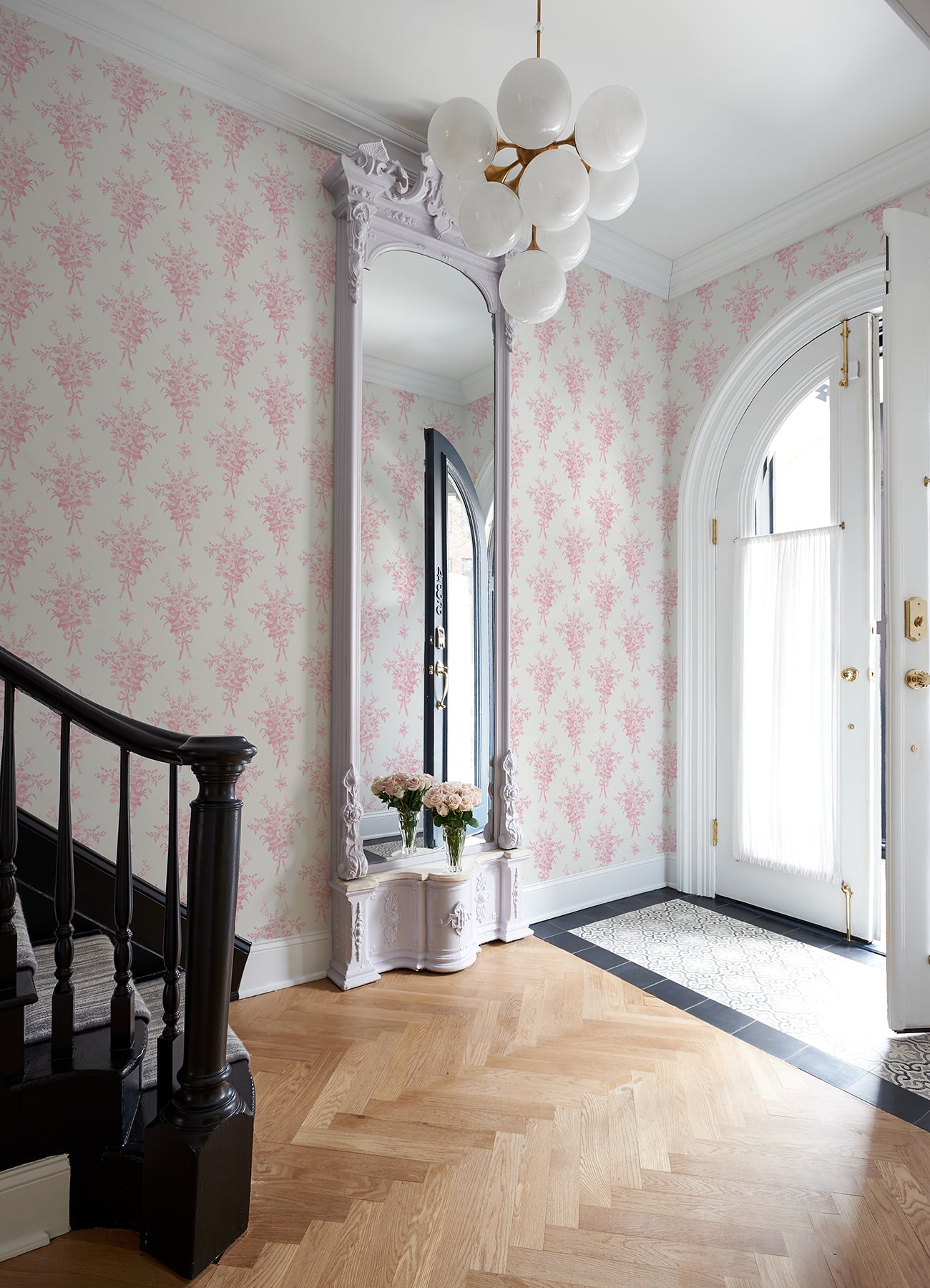 Rosie Arrangements Icey Winters Bouquet Toss Wallpaper Wallpaper A-Street Prints   