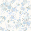 Cabbage Rose Bow Pretty in Ribbons and Roses Wallpaper Wallpaper A-Street Prints Double Roll Dusty River Blue 