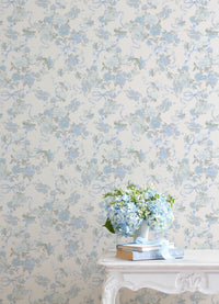 Cabbage Rose Bow Pretty in Ribbons and Roses Wallpaper Wallpaper A-Street Prints   