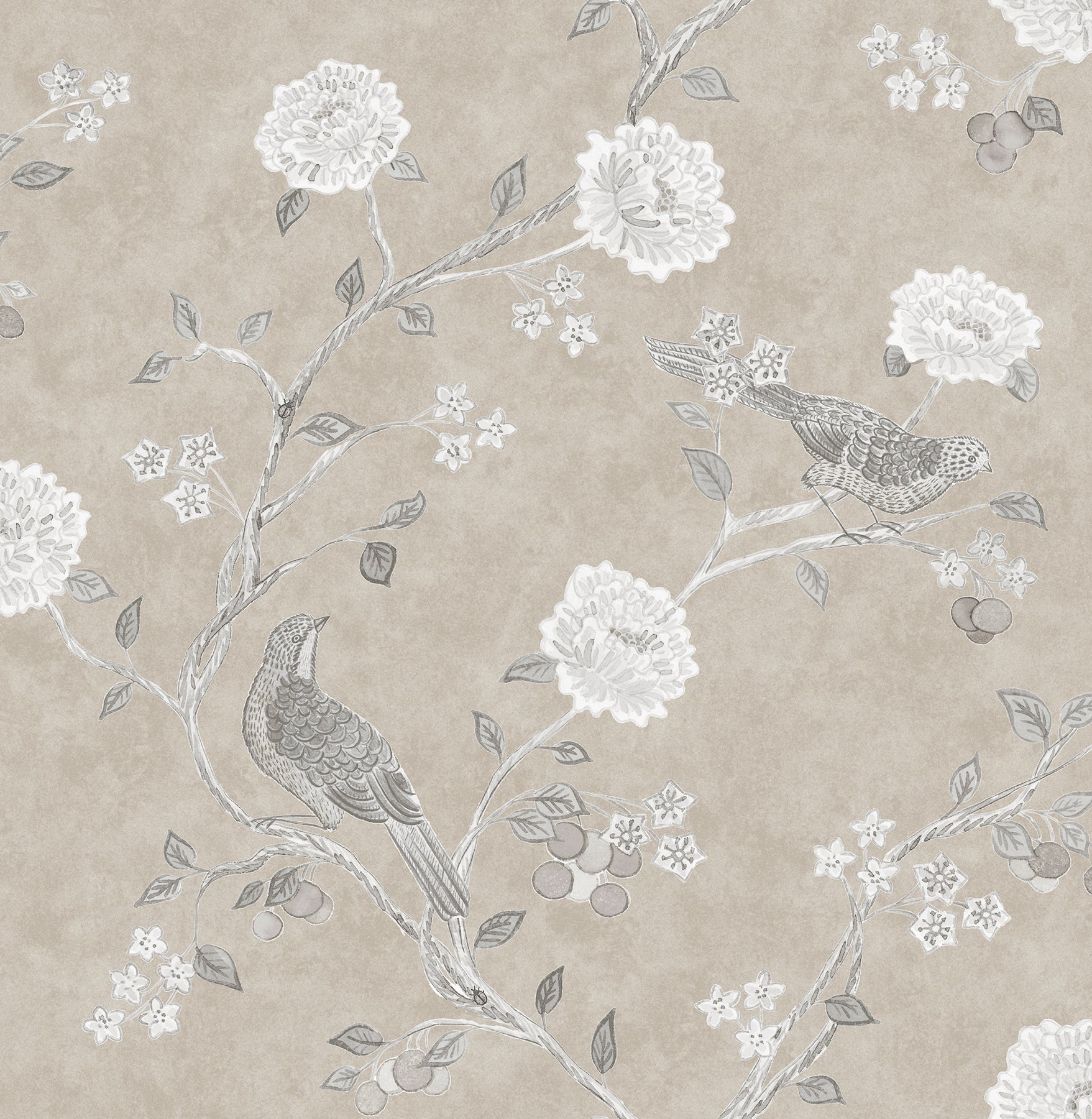 Wellesley Heather Chinoiserie Wallpaper Wallpaper A-Street Prints Double Roll Taupe 
