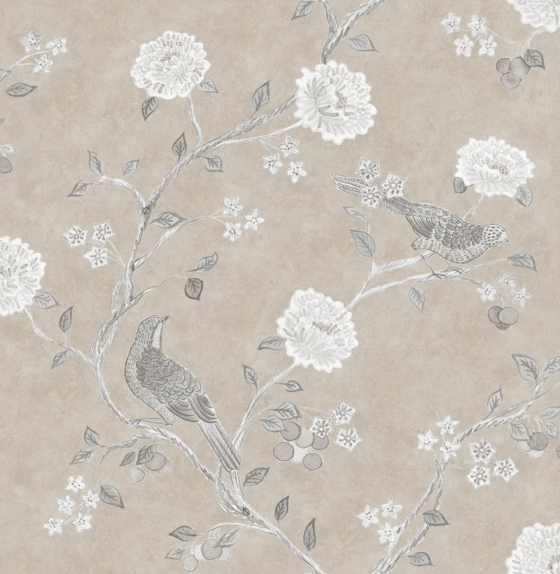 Wellesley Heather Chinoiserie Wallpaper Wallpaper A-Street Prints Double Roll Taupe 