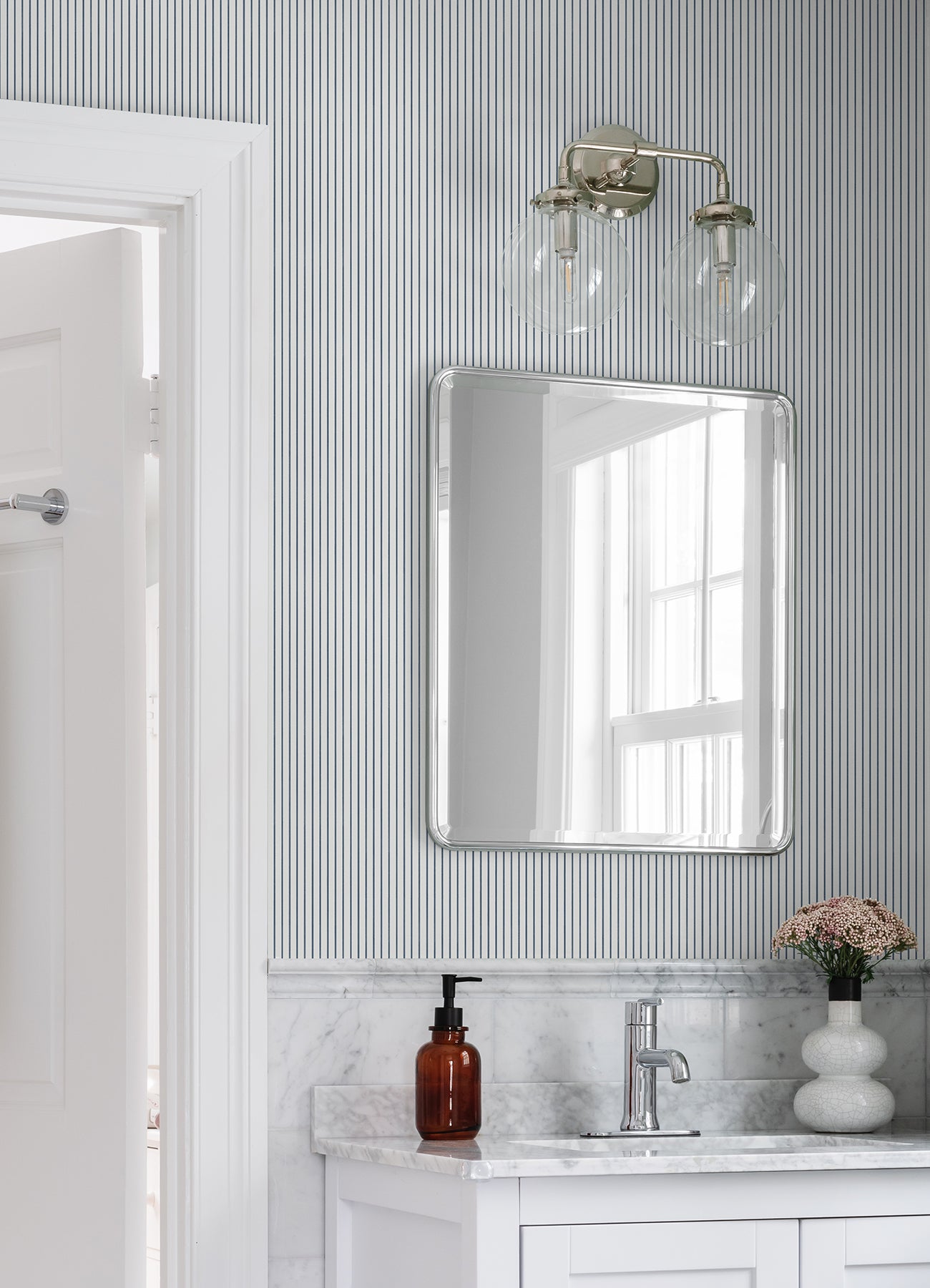 Oliver Heather Simple Stripe Wallpaper Wallpaper A-Street Prints   