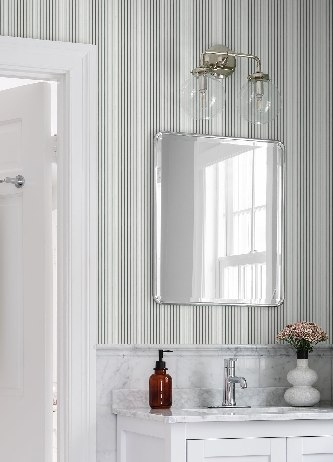 Oliver Heather Simple Stripe Wallpaper Wallpaper A-Street Prints   