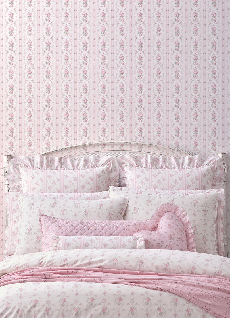 Dreamy Days Parfait Stripe and Floral Wallpaper Wallpaper A-Street Prints   