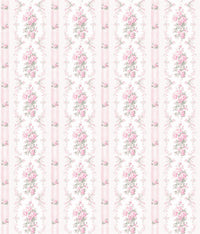 Dreamy Days Parfait Stripe and Floral Wallpaper Wallpaper A-Street Prints Double Roll Pink Parfait 