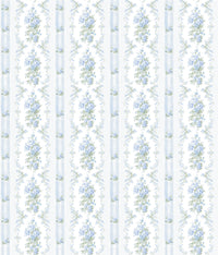 Dreamy Days Parfait Stripe and Floral Wallpaper Wallpaper A-Street Prints Double Roll Sweet Blue 