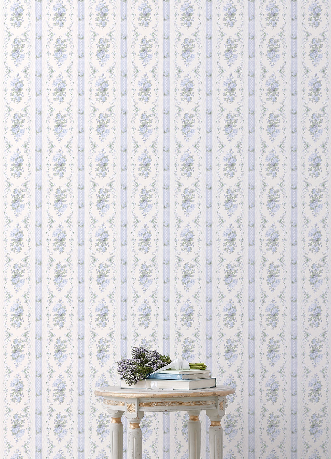 Dreamy Days Parfait Stripe and Floral Wallpaper Wallpaper A-Street Prints   