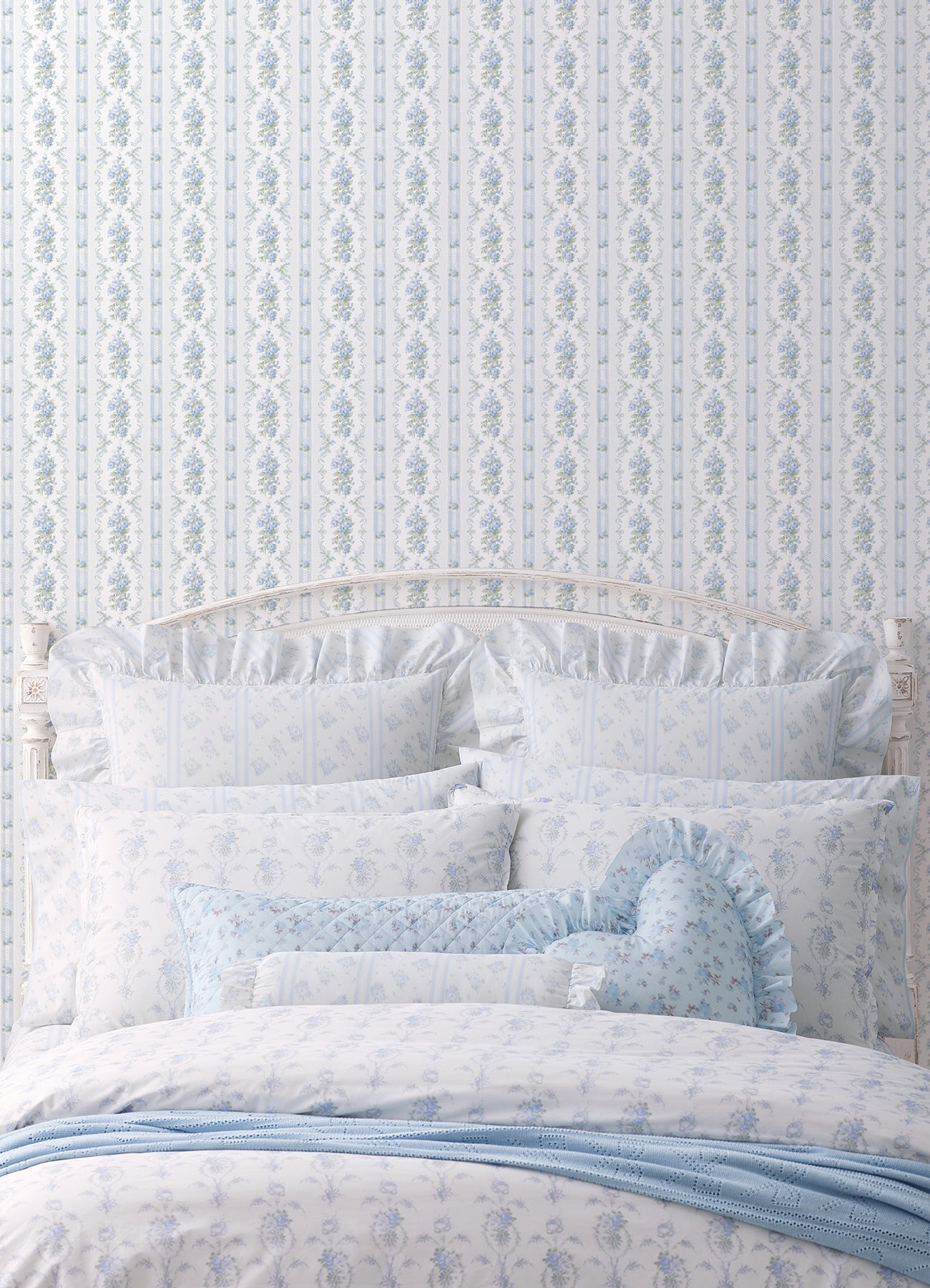 Dreamy Days Parfait Stripe and Floral Wallpaper Wallpaper A-Street Prints   