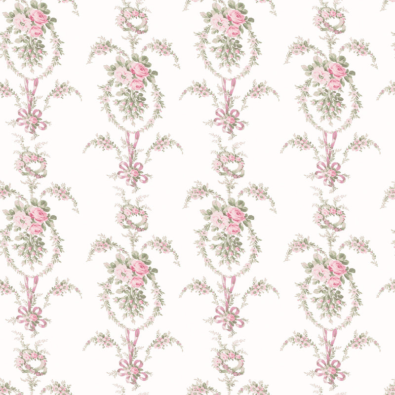 Rose Cheeks Party Floral Cluster Wallpaper Wallpaper A-Street Prints Double Roll Party Pink 