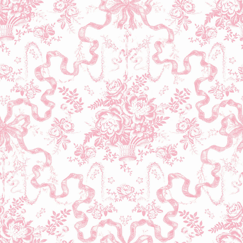 Fairytale Peony Toile Wallpaper Wallpaper A-Street Prints Double Roll Peony Pink 
