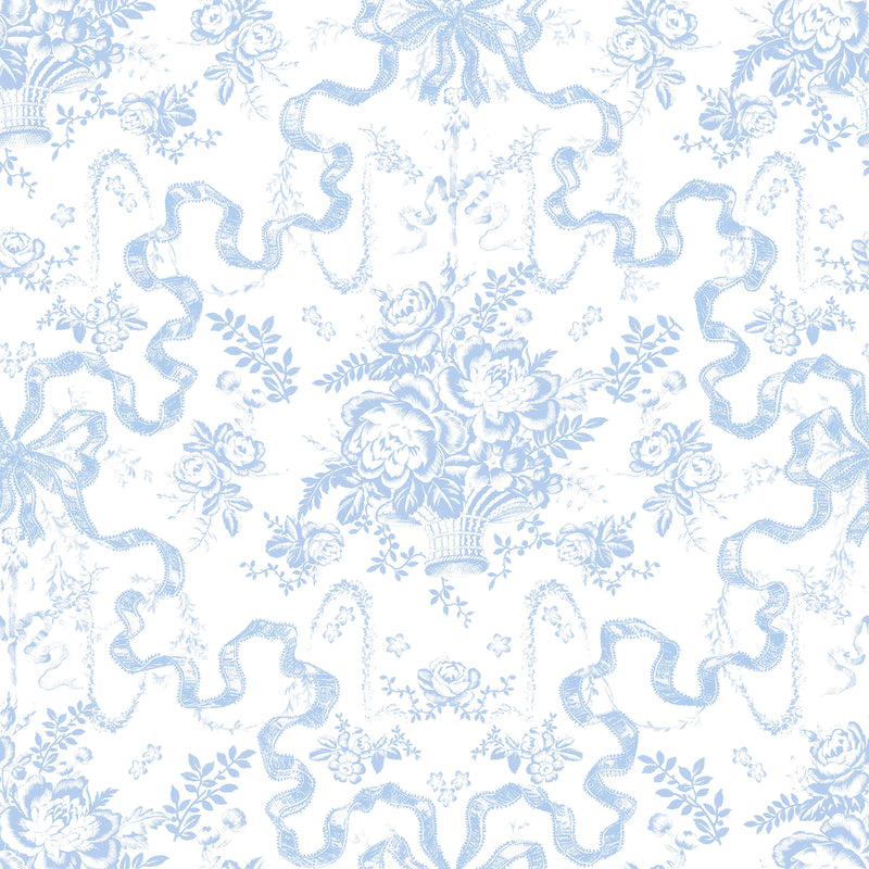 Fairytale Peony Toile Wallpaper Wallpaper A-Street Prints Double Roll Blissful Blue 
