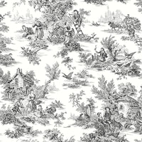 Campagne Toile Wallpaper Wallpaper York Wallcoverings Double Roll Black/White 