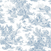 Campagne Toile Wallpaper Wallpaper York Wallcoverings Sample Blue/White 