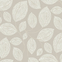 Contoured Leaves Wallpaper Wallpaper York Designer Series Double Roll Taupe 