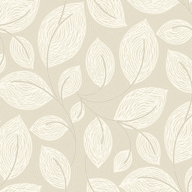 Contoured Leaves Wallpaper Wallpaper York Designer Series Double Roll Sand 