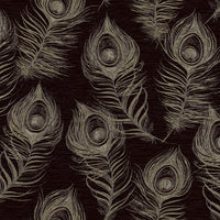 Regal Peacock Wallpaper Wallpaper York Designer Series Double Roll Black 