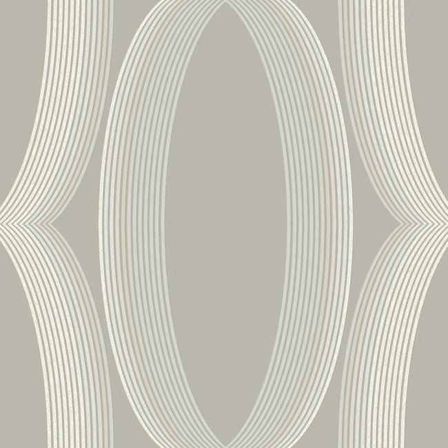 Progression Ogee Wallpaper Wallpaper York Designer Series Double Roll Light Neutral 