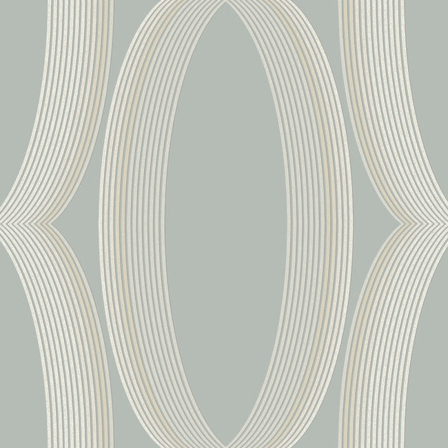 Progression Ogee Wallpaper Wallpaper York Designer Series Double Roll Light Blue 