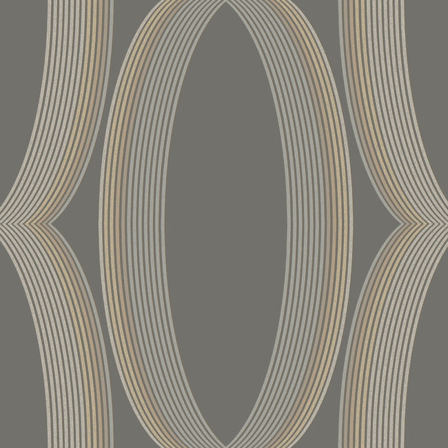 Progression Ogee Wallpaper Wallpaper York Designer Series Double Roll Charcoal 