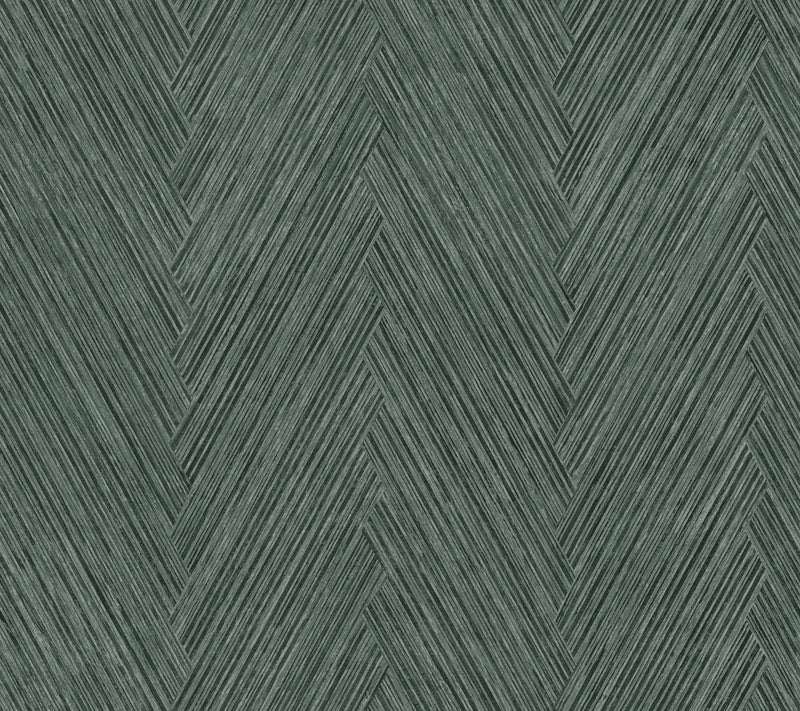 Thatched Chevron Wallpaper Wallpaper York Double Roll Bottle Green 