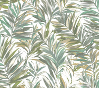 Swaying Palms Wallpaper Wallpaper York Wallcoverings Roll Olive & Aegean