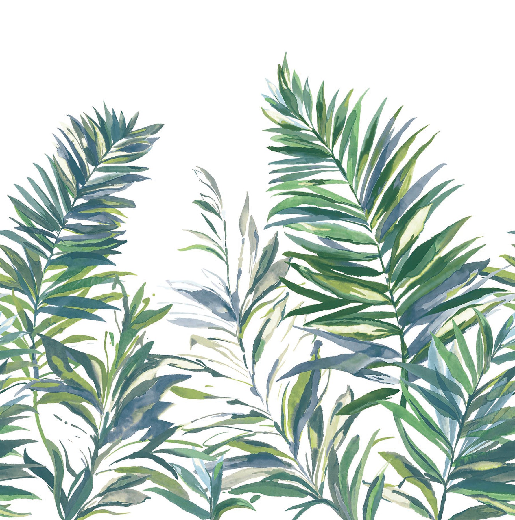 Swaying Palms Mural Wall Murals York Wallcoverings Unit Green & Blue