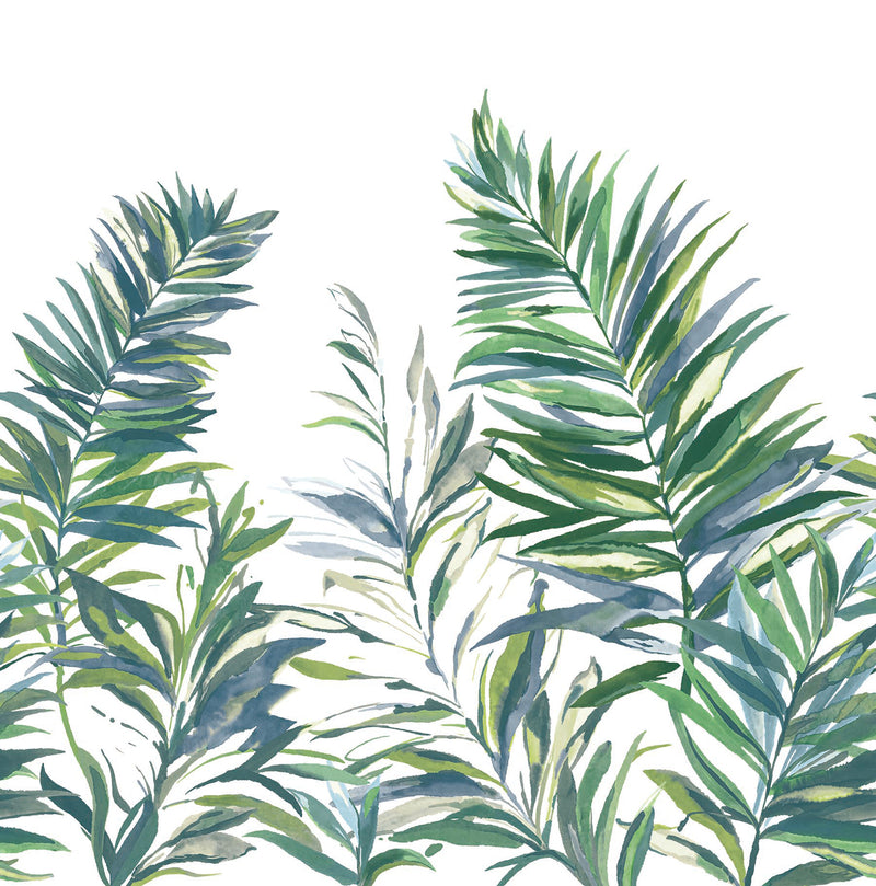 Swaying Palms Mural Wall Murals York Wallcoverings Unit Green & Blue