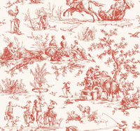 Seasons Toile Wallpaper Wallpaper York Wallcoverings Double Roll Scarlet 