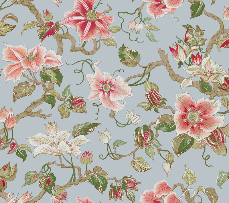 Marguerite Vine Wallpaper Wallpaper Ronald Redding Roll Blue 