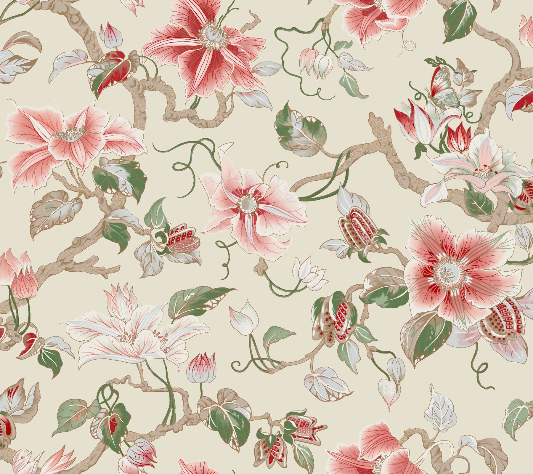 Marguerite Vine Wallpaper Wallpaper Ronald Redding Roll Cream 