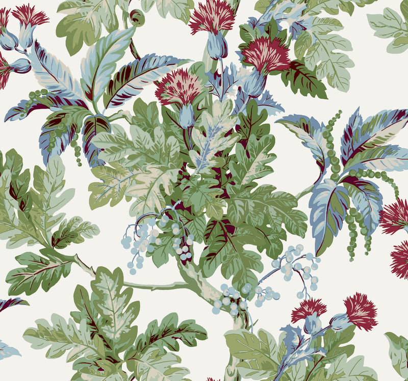 Briarwood Wallpaper Wallpaper Ronald Redding Roll White 