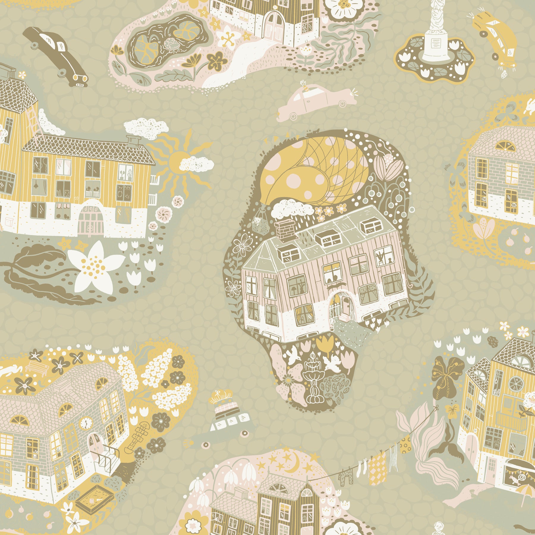 Staden Wallpaper Wallpaper York Wallcoverings Roll Mustard