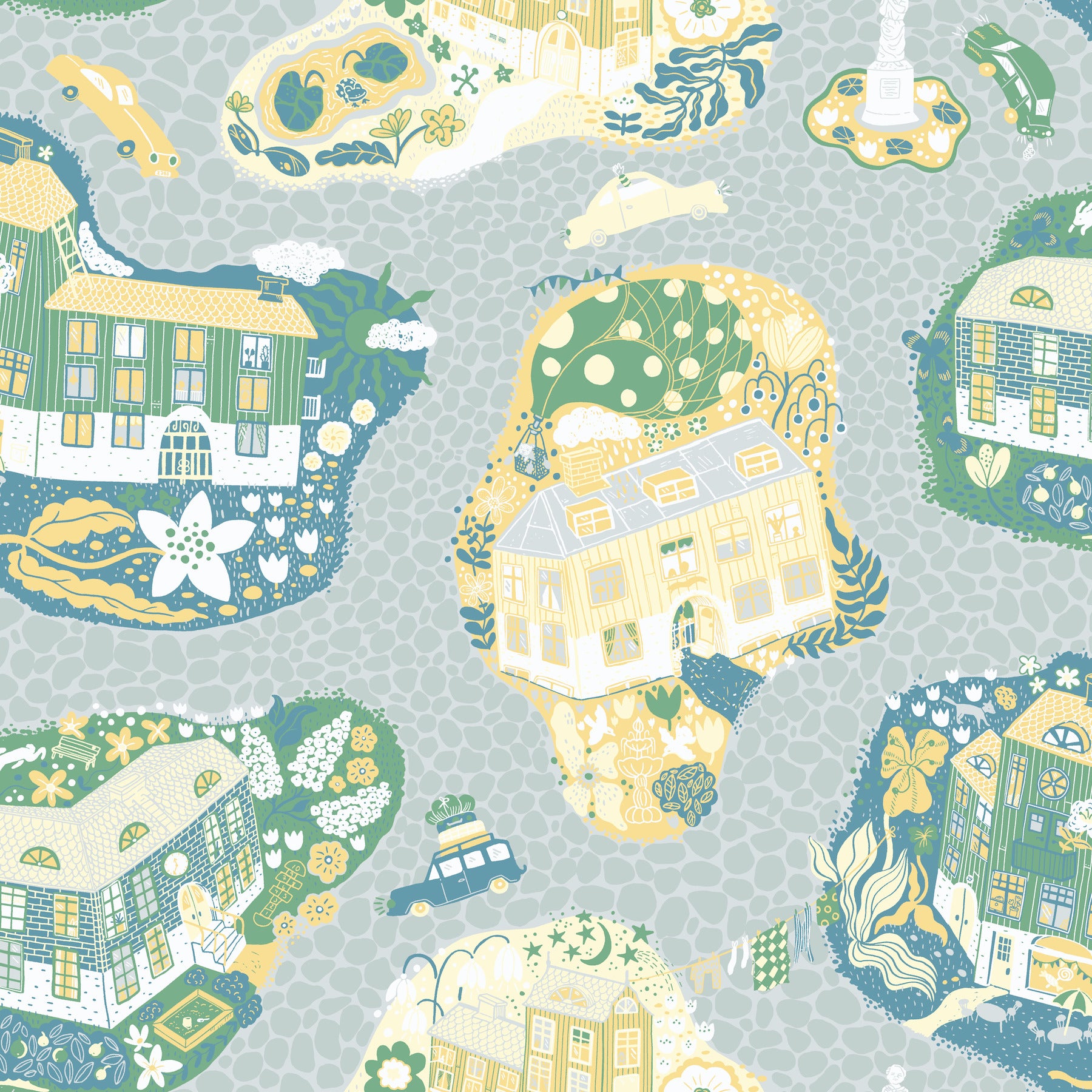 Staden Wallpaper Wallpaper York Wallcoverings Roll Light Blue